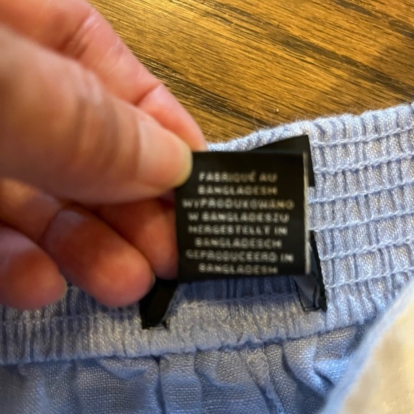 Tahari 100% Linen Soft Light Blue Pants  size L  Cruise Beach Summer natural - Picture 5 of 8